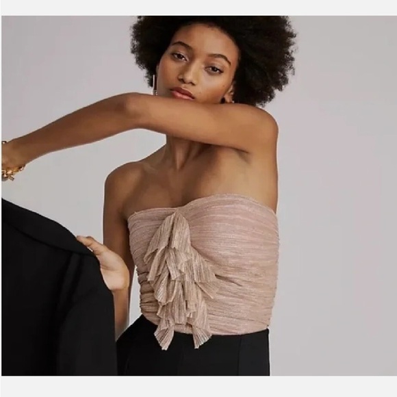 Anthropologie Shimmering Gold Tube Top (B8) - Picture 2 of 7